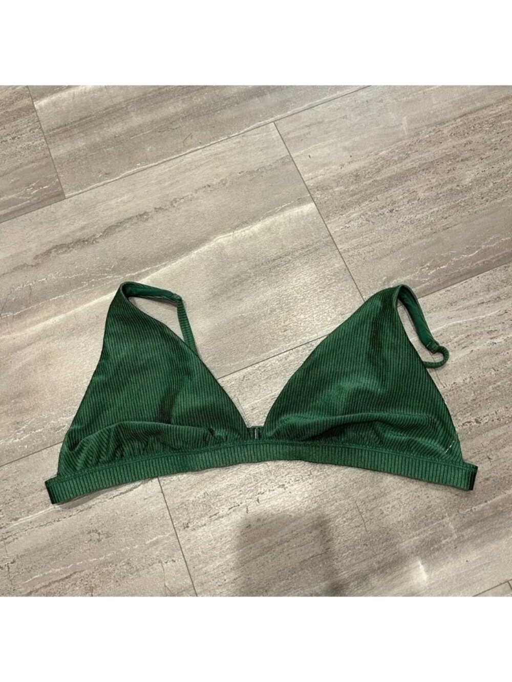 Aerie Triangle Dark Green Bathing Suit Top